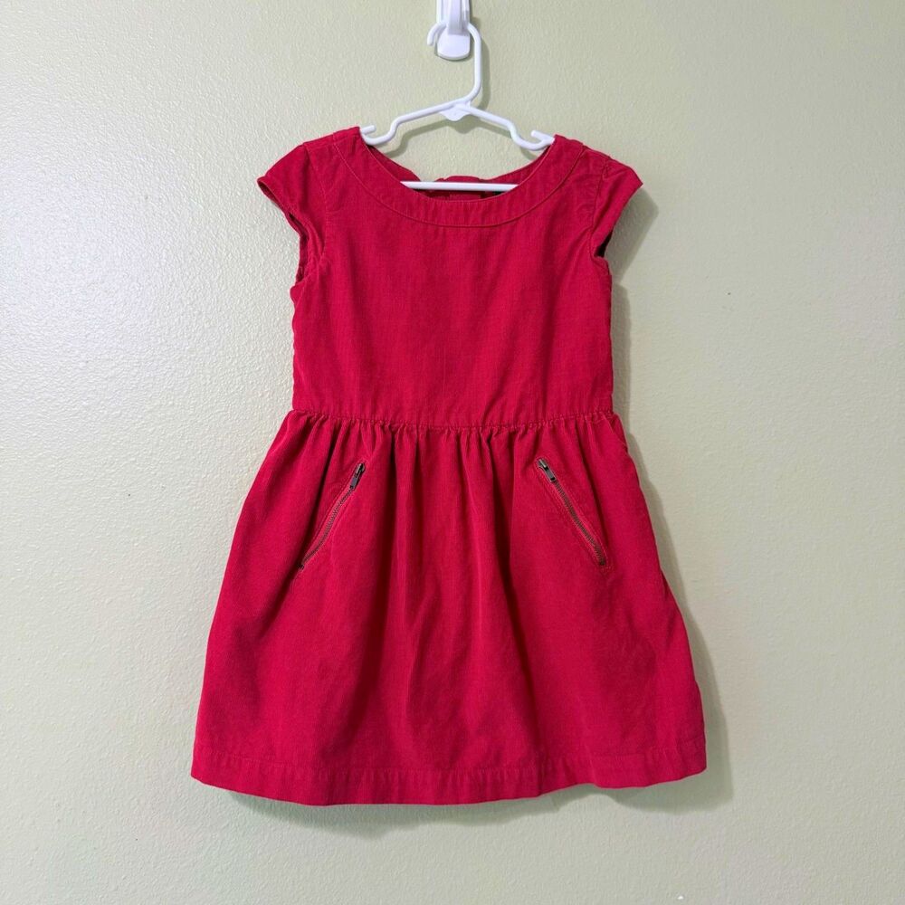 GapKids Girls Red Corduroy Short Sleeve Pocket Dress - Size XS (4-5)